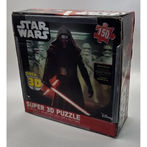 Star Wars The Force Awakens Super 3D Jigsaw Puzzle 150 Pc Kylo Ren Open Box