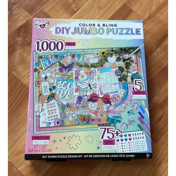 Color & Blind DIY Jumbo Puzzle‎  1000 pieces  27 x 20 inches