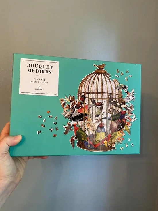 Galison Bouquet of Birds Shaped Puzzle, 750 Pieces, 21.5” x 23.3''