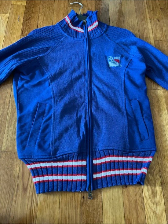New York Rangers Touch by Alyssa Milano Zip-Up Sweater Jacket- Size M
