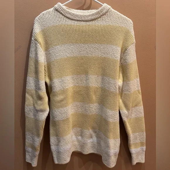 Zara Stripped Yellow and Cream Sweater Size Medium