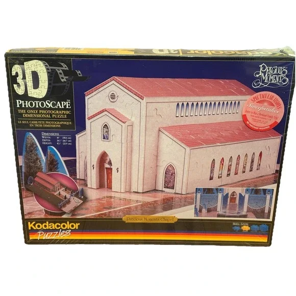 3D Photoscape Precious Moments Chapel Puzzle 1998 RoseArt Kodacolor‎ New