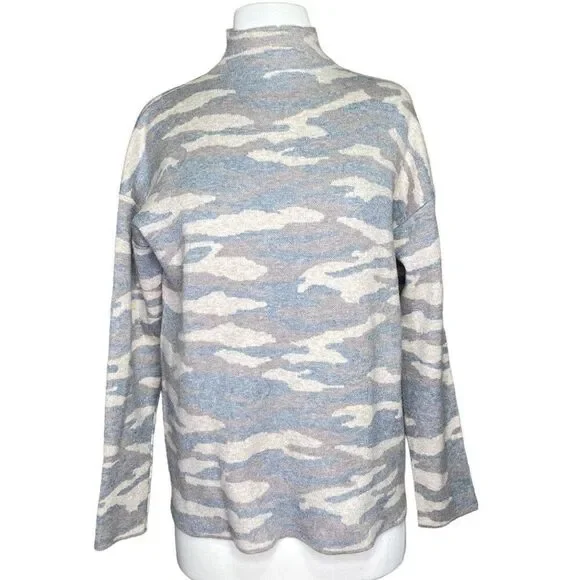 Tahari Mock Neck Sweater Neutral camo Medium
