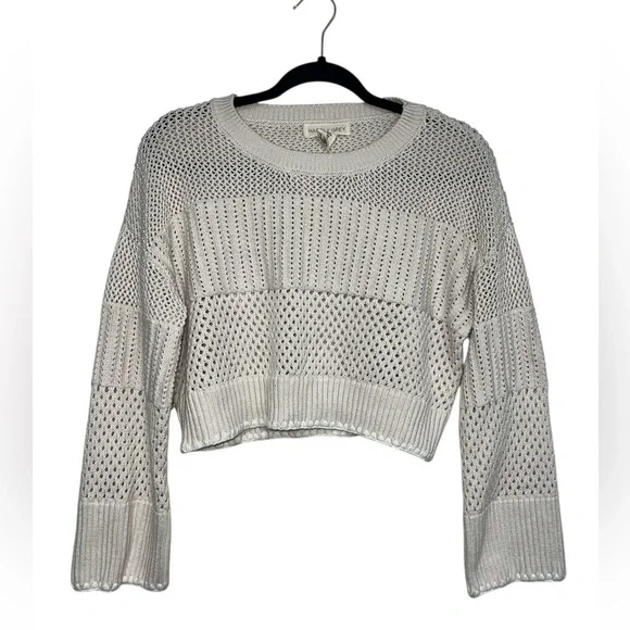 Happily Grey Size XS Oversized Cropped Sweater