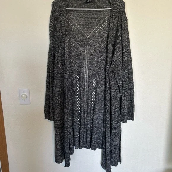 A&l Cardigan Women Size 3X Open Front Long Sleev Crochet Sweater