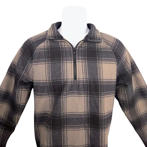 Stormy Kromer‎ Mens Plaid Fleece Quarter Zip Pullover Sweater Size M