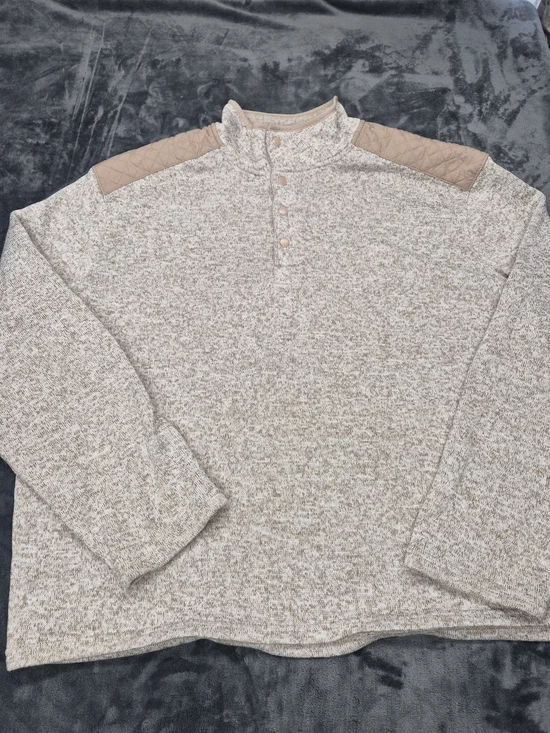 Goodfellow Sweater Adult  XXLarge Light Brown Quarter Zip Mens Long Sleeve