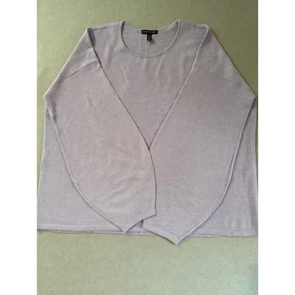 Women’s Eileen Fisher Purple Balloon Sleeve Sweater Shirt Sz M
