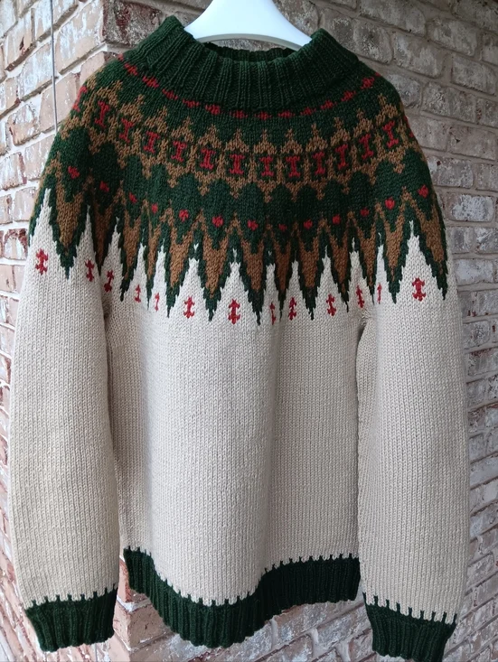 Danish Handknit Fair Isle Wool Sweater