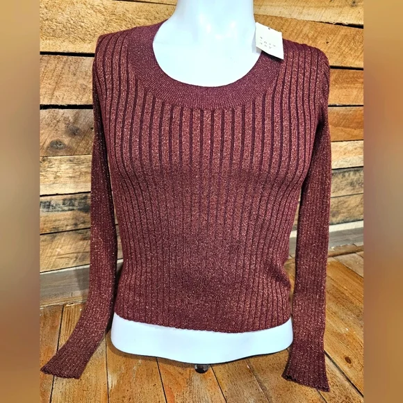 NWT Size Small‎ Brown Shimmery Sweater