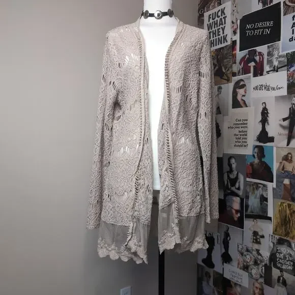 Open Knit Crochet Cardigan Boho
