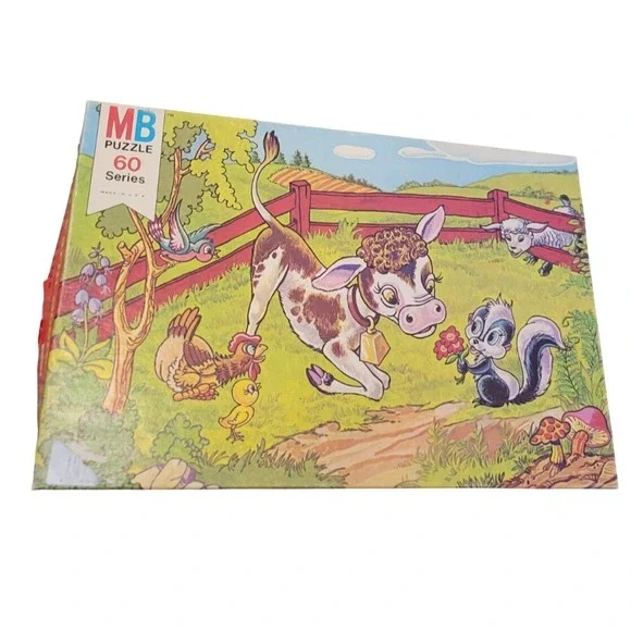 Milton‎ Bradley Farm Scene Puzzle 60 Series Vintage 1977 Kids Toy games Retro