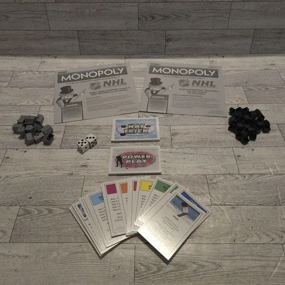 Monopoly NHL Replacement Pieces Money Title‎ Deeds Houses Hotels *NO TOKENS*
