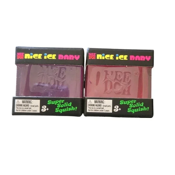 Schylling NeeDoh Nice Ice Baby Kids Pink Purple New 2 Pack Stress Toy 26055HY