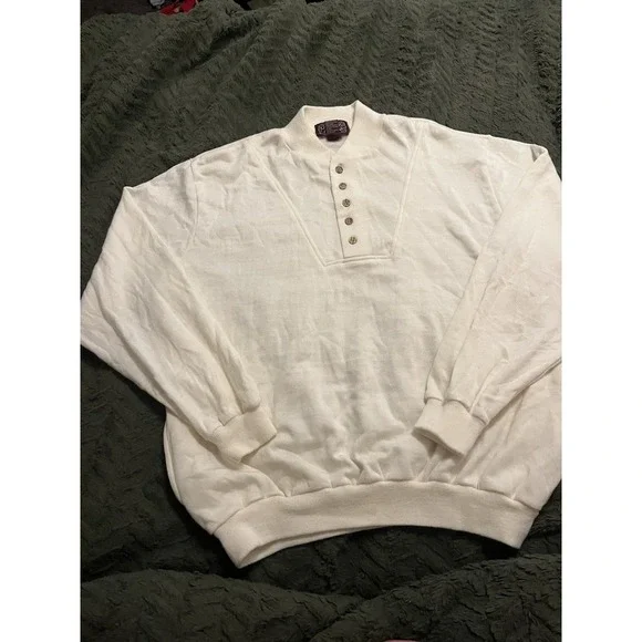 Country Touch Men's  Sweater with Buttoned Collar W/ Pockets Size Xl