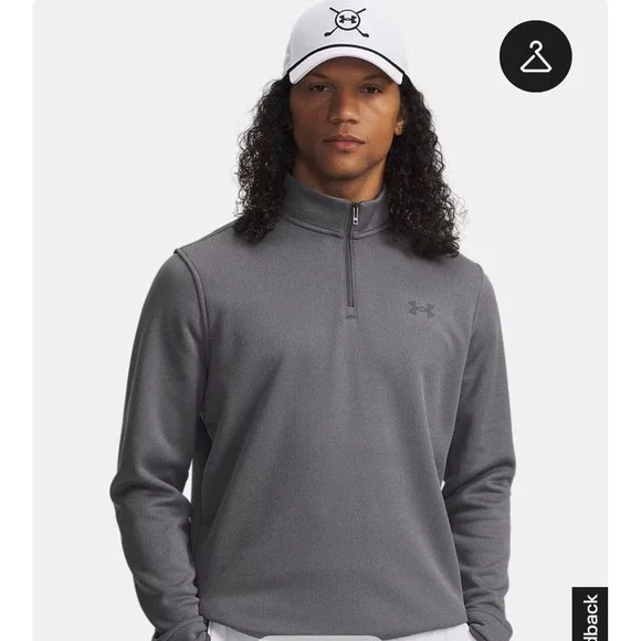 Under Armour ColdGear Pullover Men XXL Gray 1/4 Zip Fleece Performance Loose