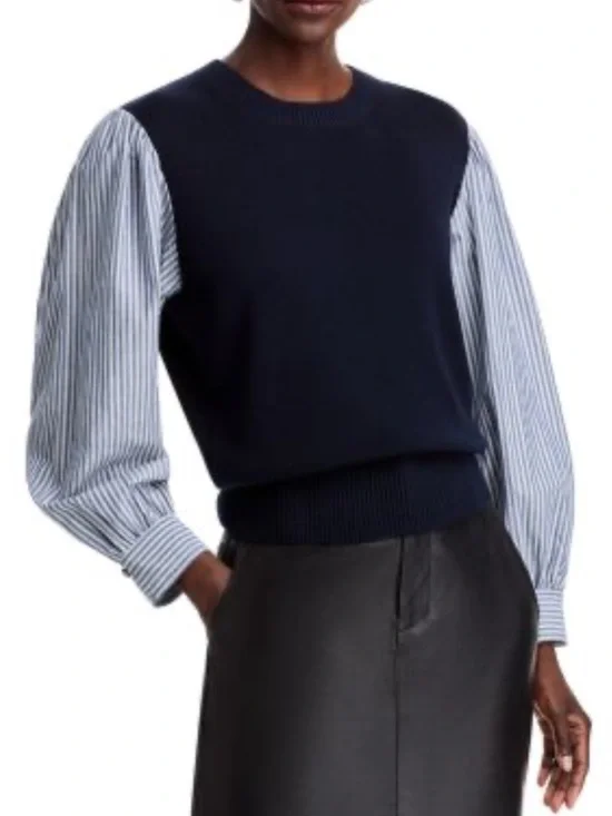 English Factory Navy Knit Top SzS