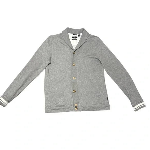 Hugo Boos Gray Button-Up Cardigan