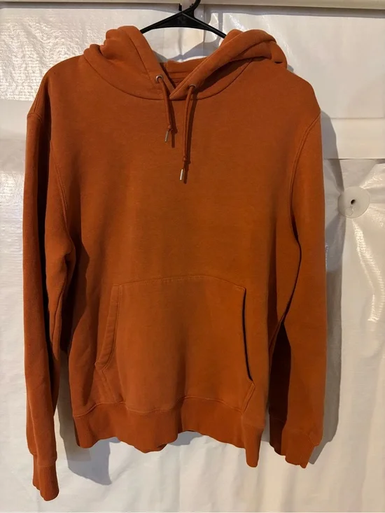 Old Navy Men's Rust Orange Crewneck Hoodie Sweatshirt