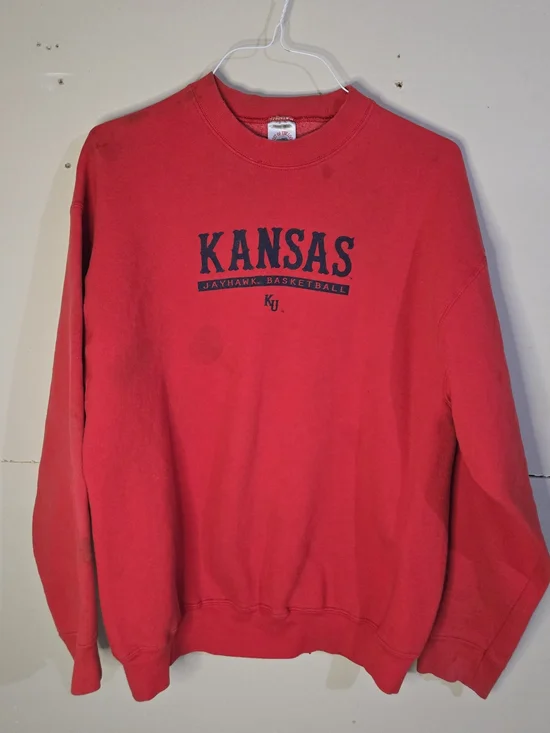 Vintage Kansas Jayhawks Red Crewneck Sweatshirt