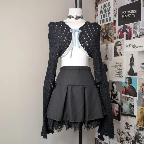 Cropped Open Knit Cardigan Cottagecore