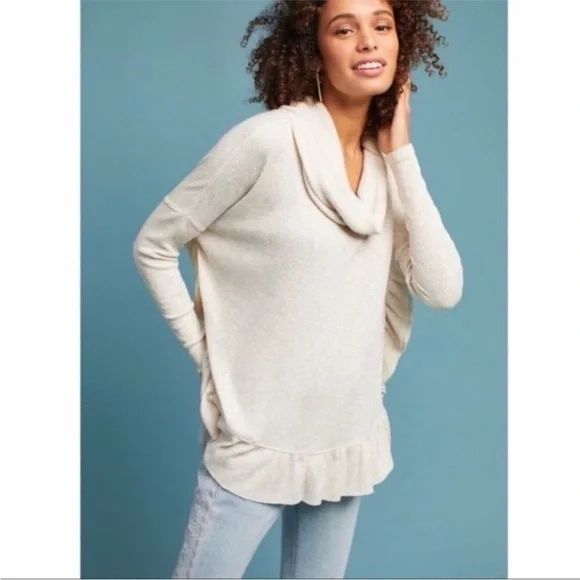 Postmark • Orley Cozy Cream/Gold Cowl Neck Sweater