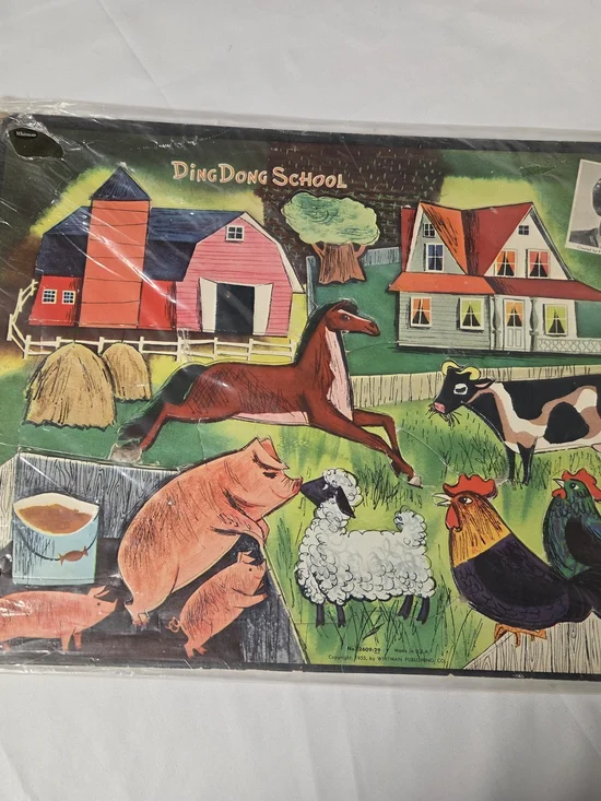 Vintage 50s Ding Dong School Farm Animal Puzzle