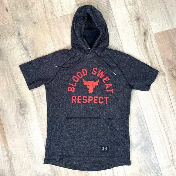 Under Armour Men's UA Project Rock SS Blood Sweat Respect Hoodie Loose Size M