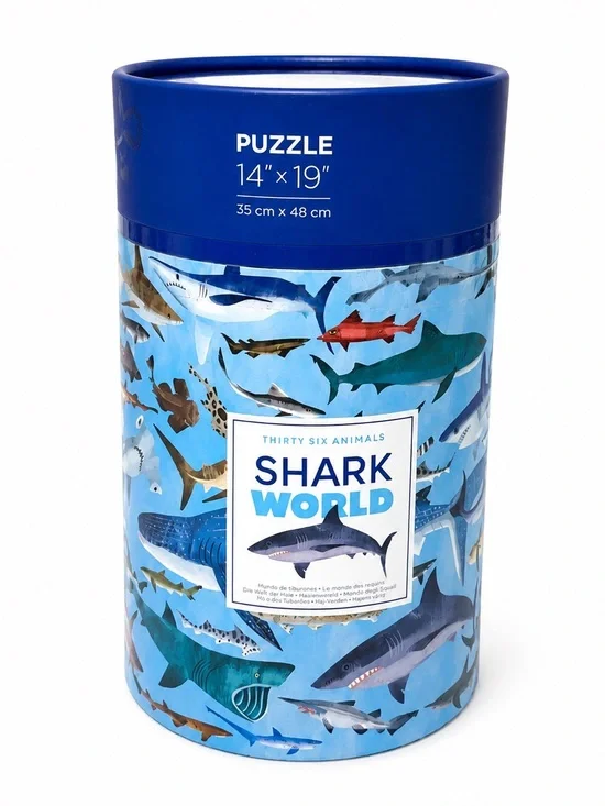 NEW - Crocodile Creek Shark World 100 Piece Shark Ocean Puzzle in Storage Tube