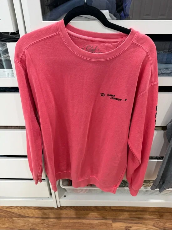 Camp Cowboy Coral Pink Graphic Crewneck