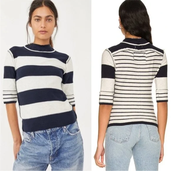 FREE PEOPLE Raleigh Tee Navy XS