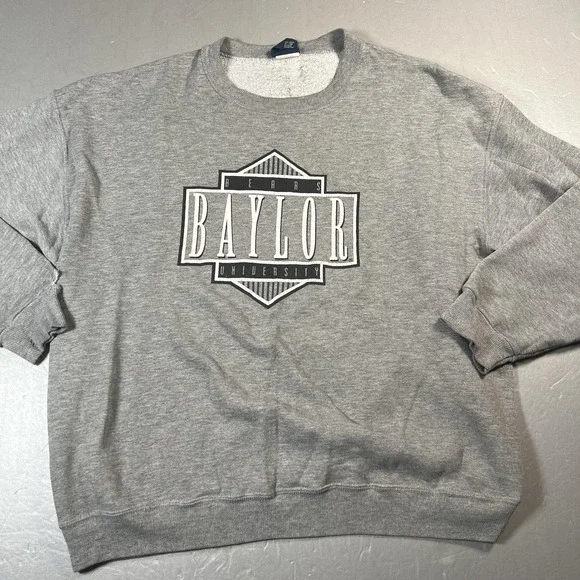 Baylor Bears Vintage Sweatshirt Mens XL Gray‎ NCAA College  Crewneck University