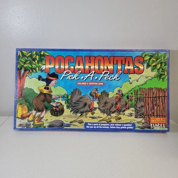 Pocahontas Pick a Peck Game Sealed Vintage 1994 Fundex‎ Childrens Counting Game