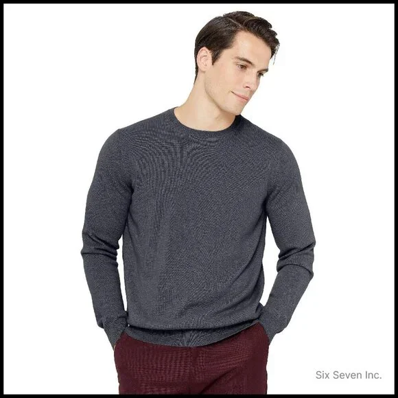 Men's Classic Cashmere Pullover Sweater Luxurious Tailored Fit Essential