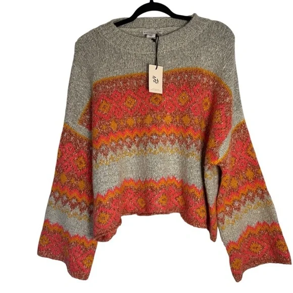 NWT Sincerely Jules Festive Frost Multicolor Knit  Medium Sweater
