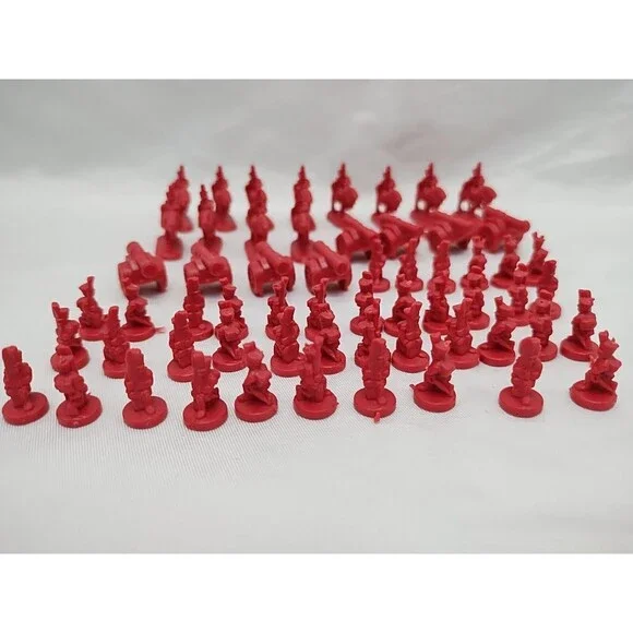 Set Of (60) 1999 Risk Red Board Game Player Pieces