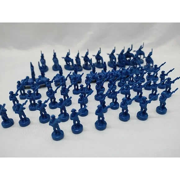 Set Of (60) 2003 Risk Blue Board Game Player Pieces