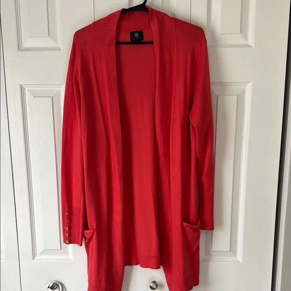 M collection Red Open Front Sweater