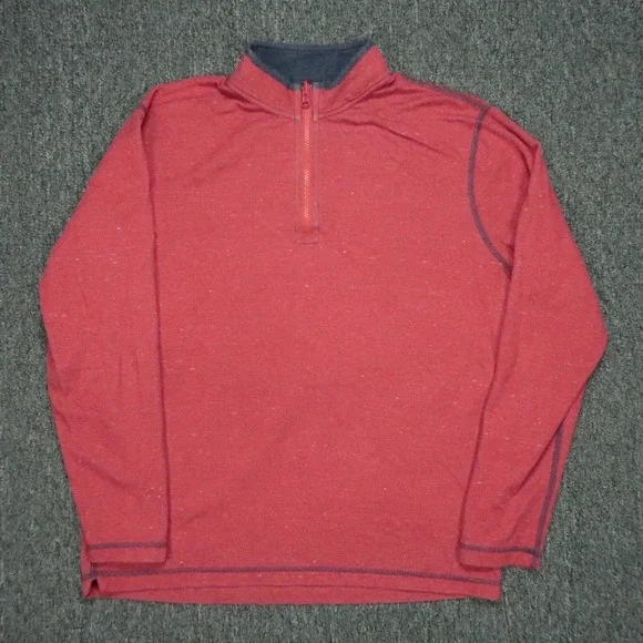 Johnnie‎ O Pullover Mens Large Red Blue Quarter Zip Reversible