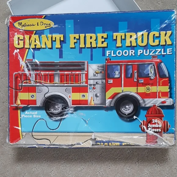 Melissa & Doug 24 Piece Giant Fire Truck Floor Puzzle