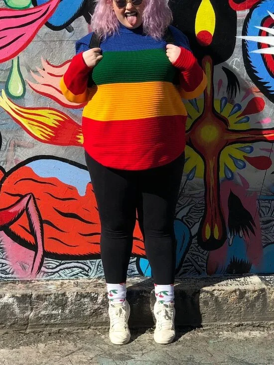 UNIF Rainbow Crayola Sweater Sz XL Plus Size