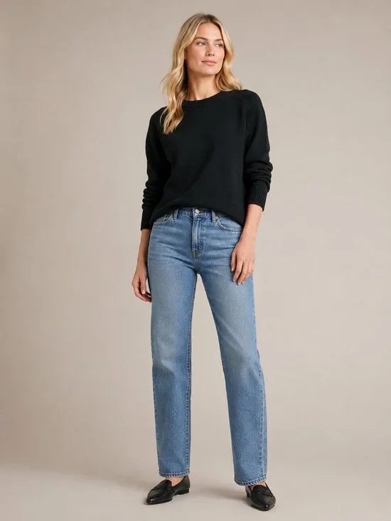 Banana Republic Perfectly Soft Crew-Neck Sweater Black Small #A3247