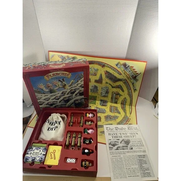 Wallace & Gromit's Fleeced Game Sheep Rustling Board Game Missing One Whistle