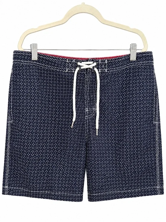 Saks Fifth Avenue Navy Micro Dot Swim Board Shorts