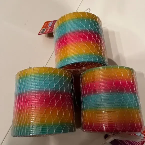 SLINKY / Slinkies!  3 Rainbow Colored‎ Slinkies!  (new) (k/x)