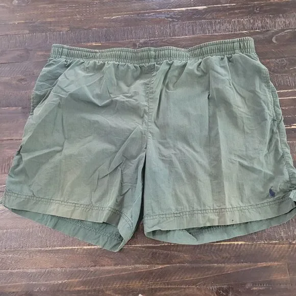 Polo Sport Ralph Lauren Men's XL Green Swimming Trunks Elastic Waist Shorts