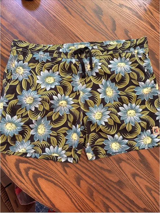TOMMY BAHAMA RELAX MENS XXL SWIMWEAR BLUE FLORAL POLY SWIM TRUNKS
