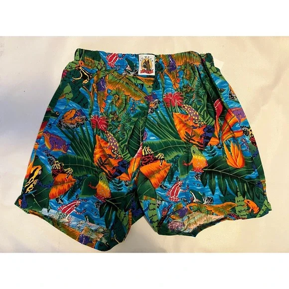 NOS Vintage Max Boxxer Yo Wear Tropical Frog Boxer Style Shorts Unisex 90s M USA