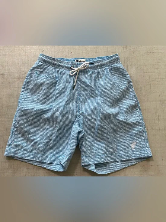 Trunks surf and swim company NWOT white, and turquoise blue stripes