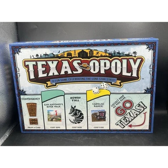 Texasopoly Lone Star State Edition Board Game New Open Box Complete Family Game